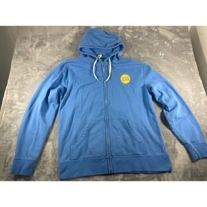 High Noon Sun Sips Hoodie Mens 2XL Blue Full Zip Sun's Up Graphic Sweatshirt